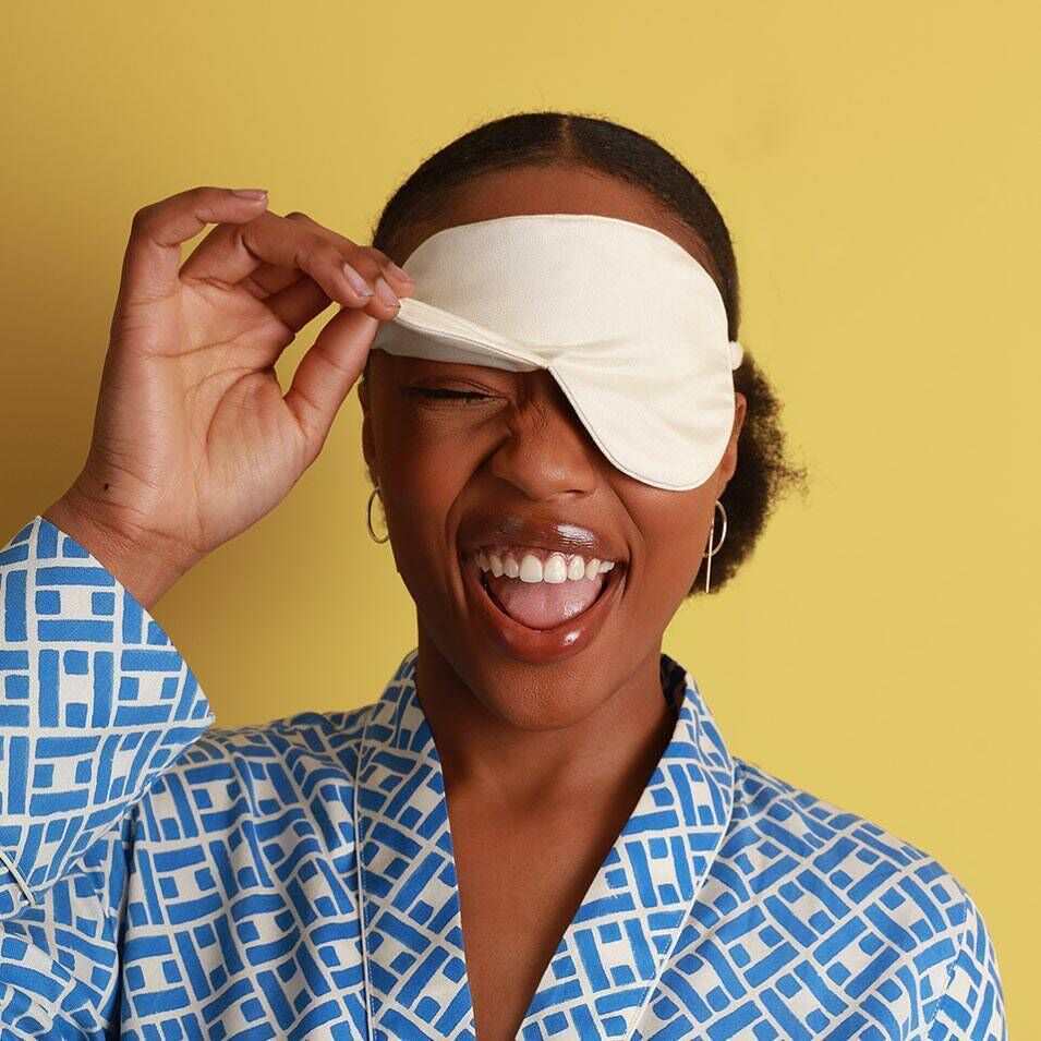 An ivory eyemask from The Ethical Silk Company