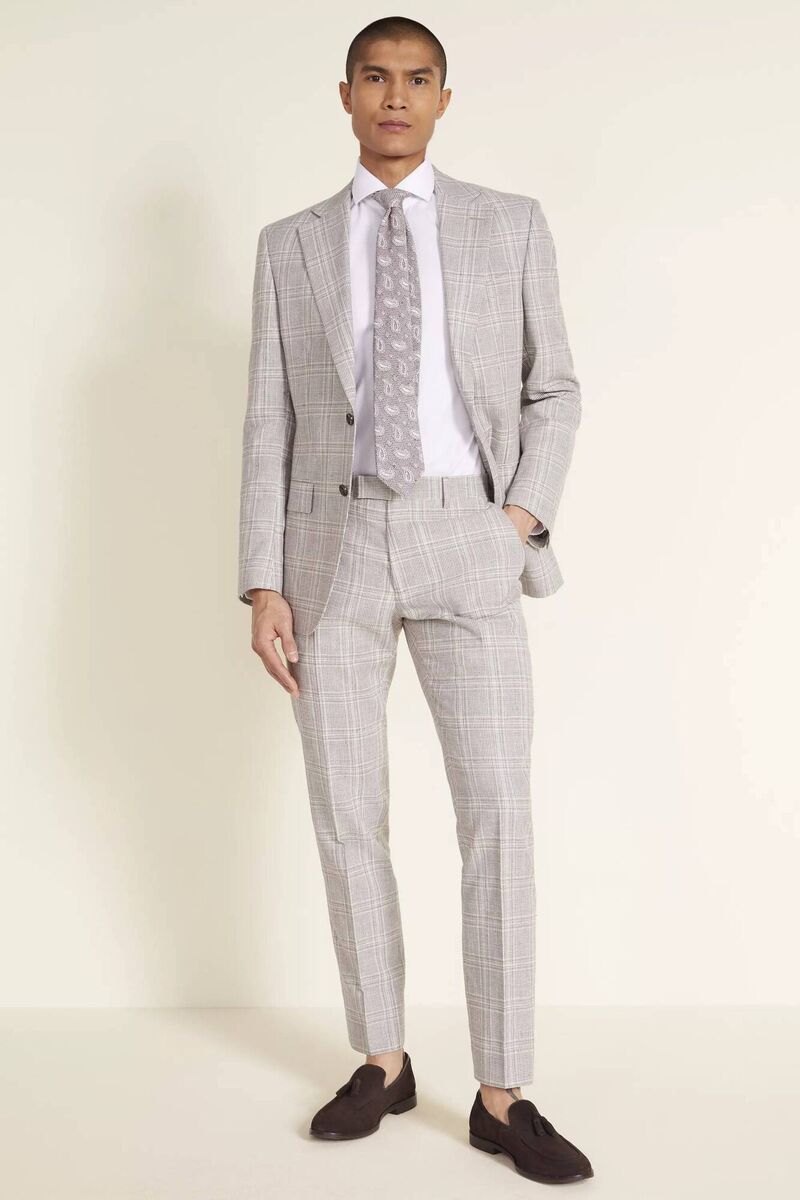 Moss-Bros-tailored-fit-taupe-check-linen-suit.