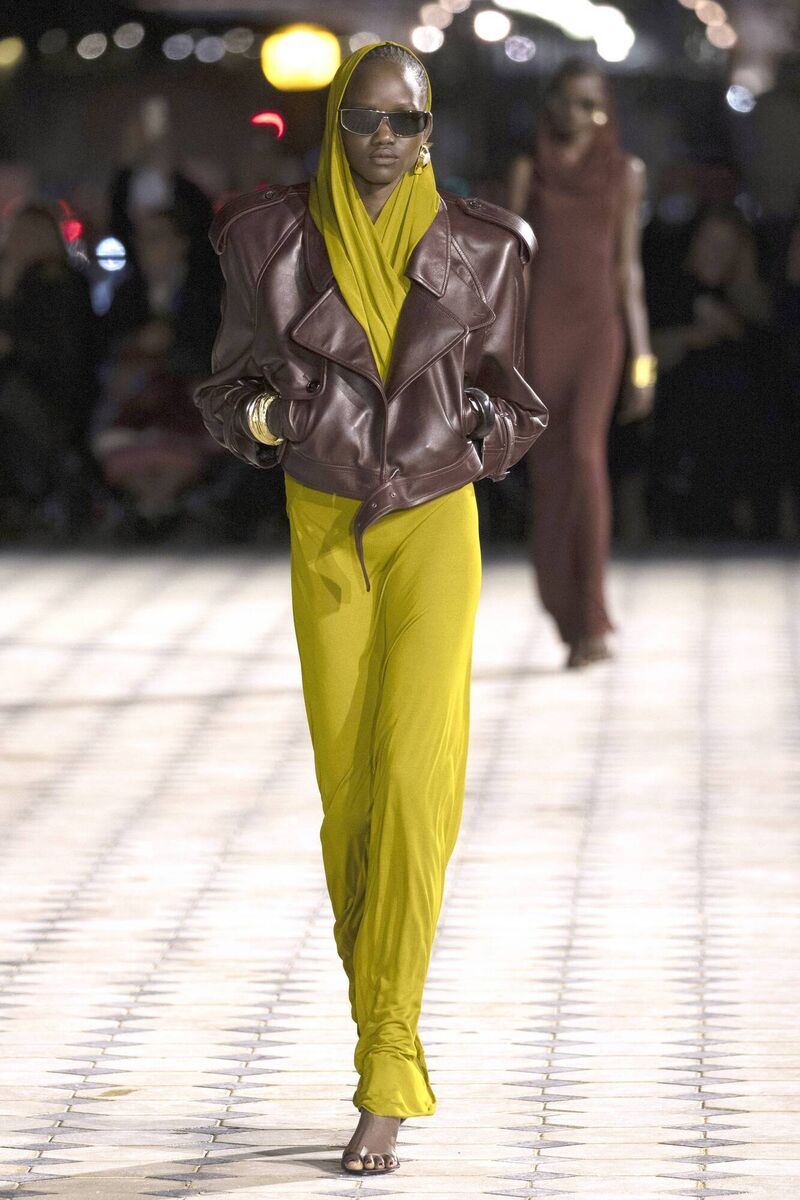 Dress €3,690, jacket €5,900, Saint Laurent