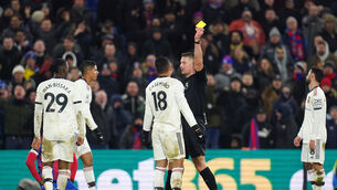 <p>Casemiro is now suspended (Adam Davy/PA)</p>