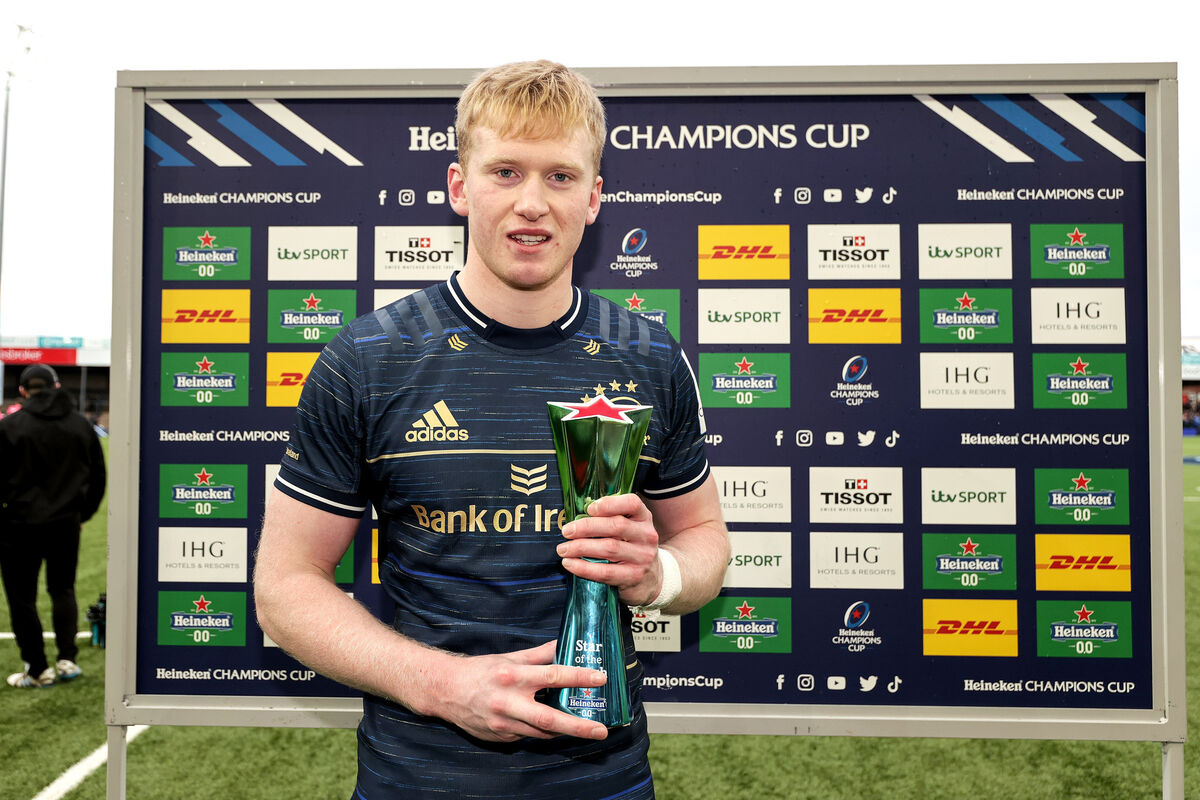 IMPRESSING: Leinster's Jamie Osborne wins the man of the match award against Gloucester. Pic: ©INPHO/Laszlo Geczo