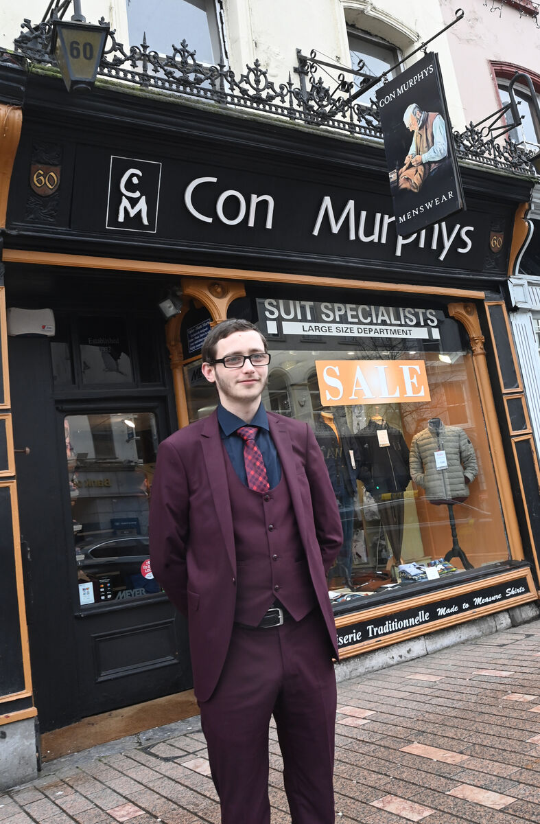 New blood: young staff member Alan O'Sullivan who joined the team at Con Murphy's in recent years. The business will be 91years operating at the city centre premises this year 2023. Pic: Larry Cummins