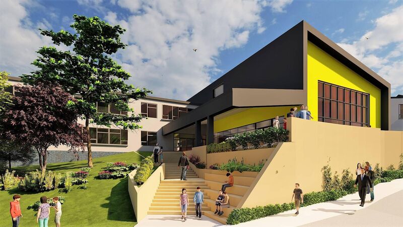 The new extension will triple the size of the school. The new extension will triple the size of the school.