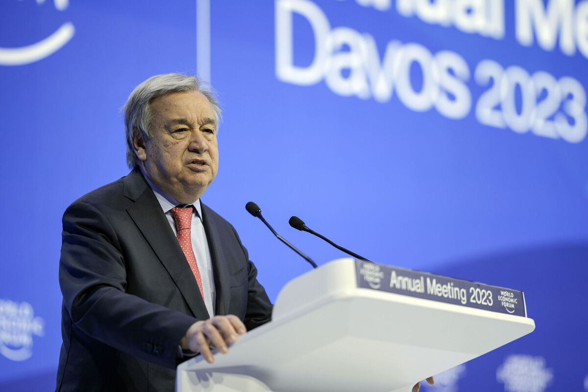 Secretary-general of the United Nations Antonio Guterres speaks at the World Economic Forum in Davos, Switzerland, last week. Picture: AP Photo/Markus Schreiber