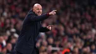 <p>DROUGHT: Erik ten Hag is determined to end Manchester United’s trophy drought. Pic: John Walton/PA</p>