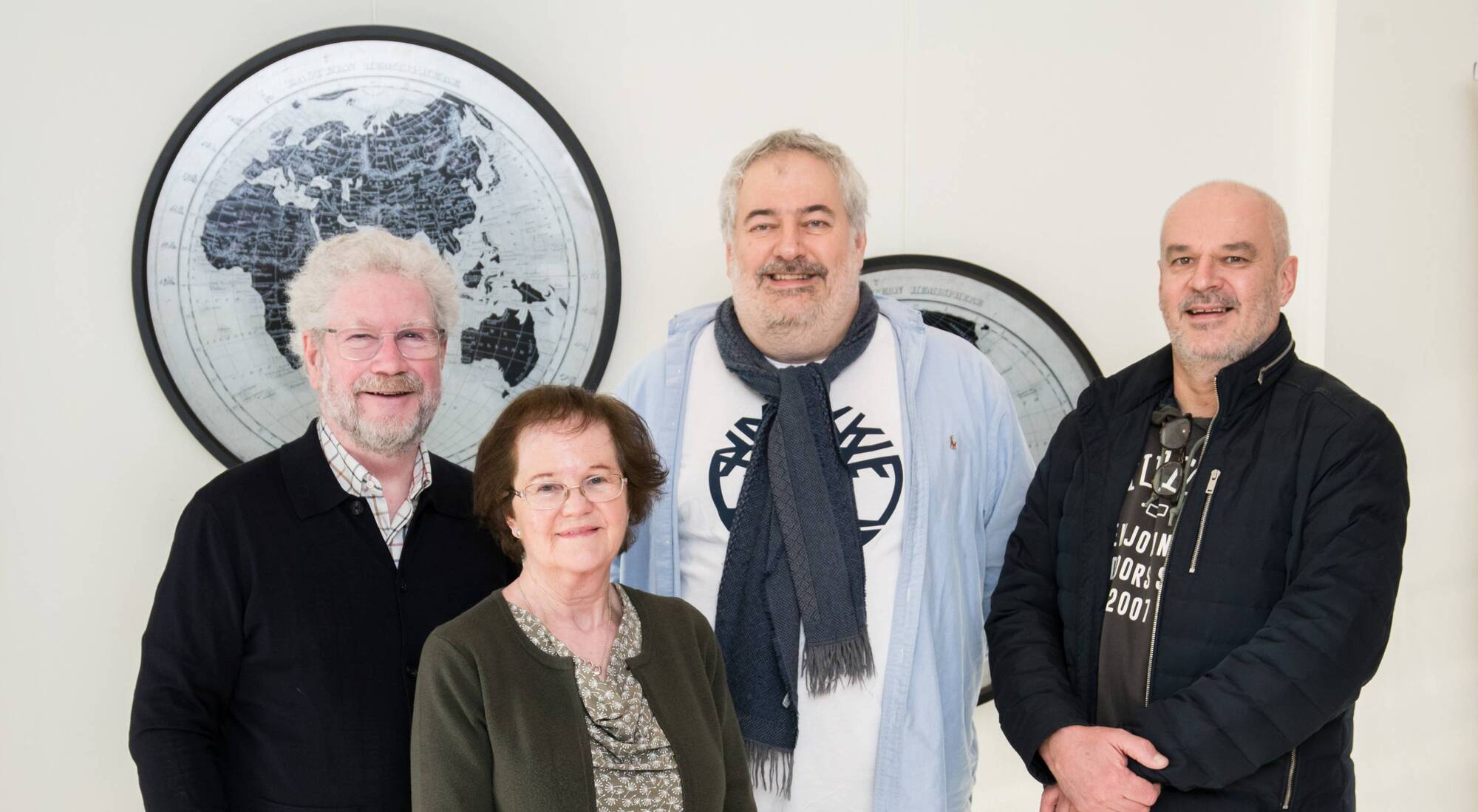 Brian & Rita O'Kane, founders of Oak Tree Press with Axel Neefs and Pierre Delroisse, Belgian founders of the Corporate Group. Photo: Rob Lamb 