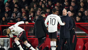 <p>Marcus Rashford has been labelled “unstoppable” by Erik ten Hag (Tim Goode/PA)</p>