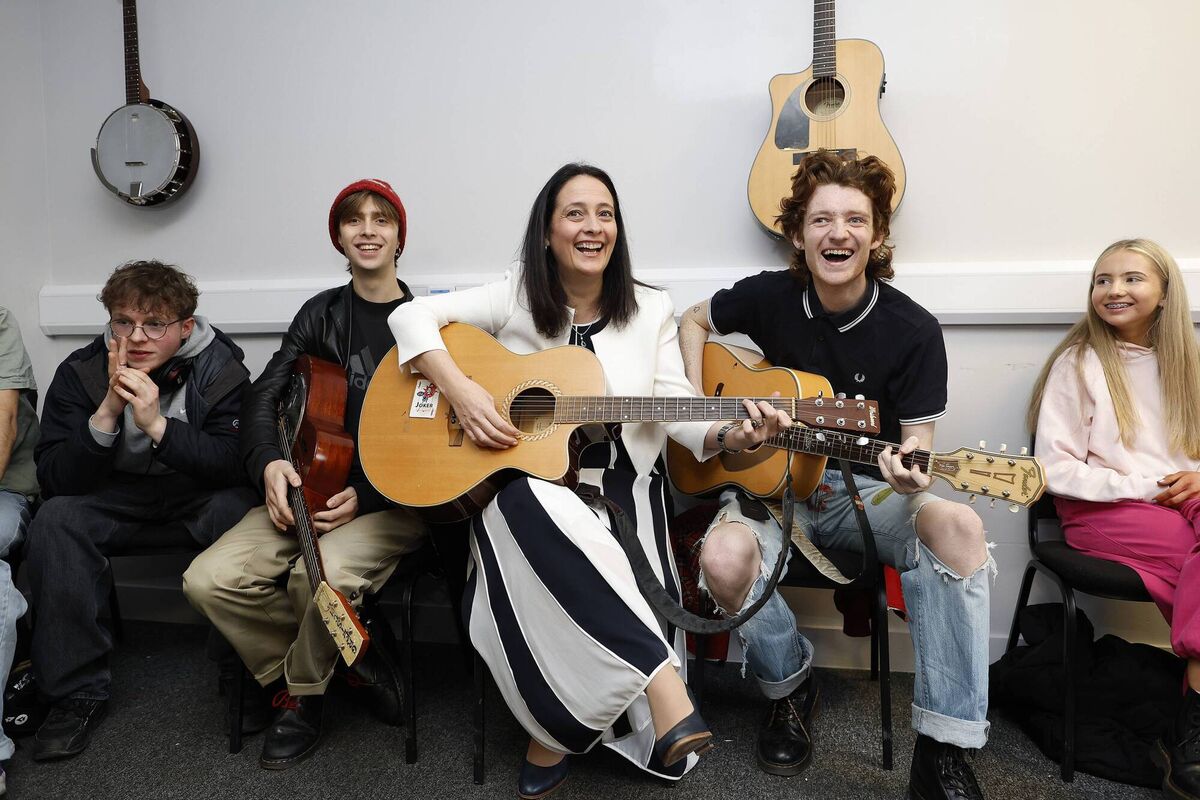 Catherine Martin joins Jude Forrester, Uisce Jones, Mike O'Connell and Hannah Kinsella from BIMM Institute Dublin at the launch of the new Music Production stream to the BA (Hons) Commercial Modern Music.