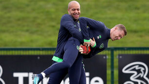 Darren Randolph and James McClean 13/11/2017