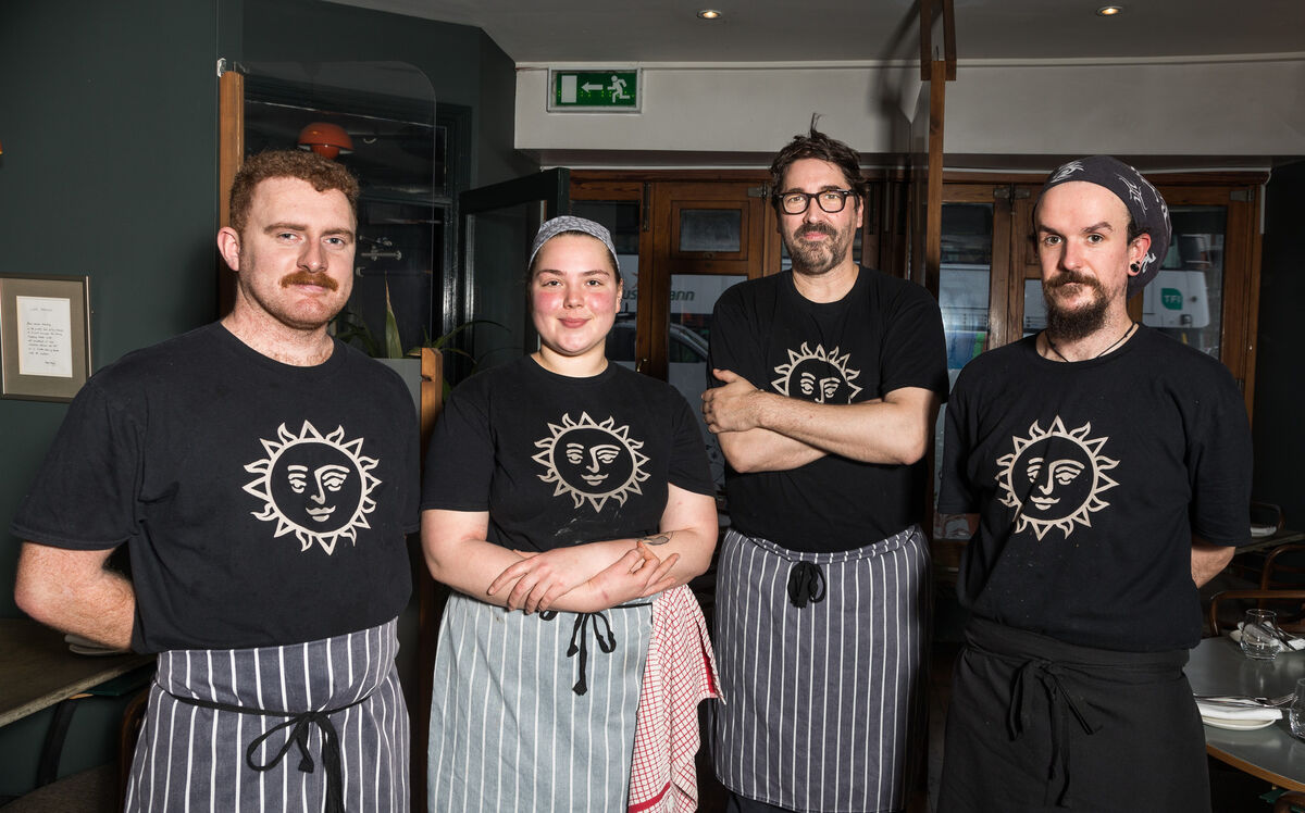 Chefs Charlie O' Connell, Angie Coughlan, Head Chef Miguel Frutos, and John O' Halloran at Paradiso on Lancaster Quay, Cork. Picture: David Creedon