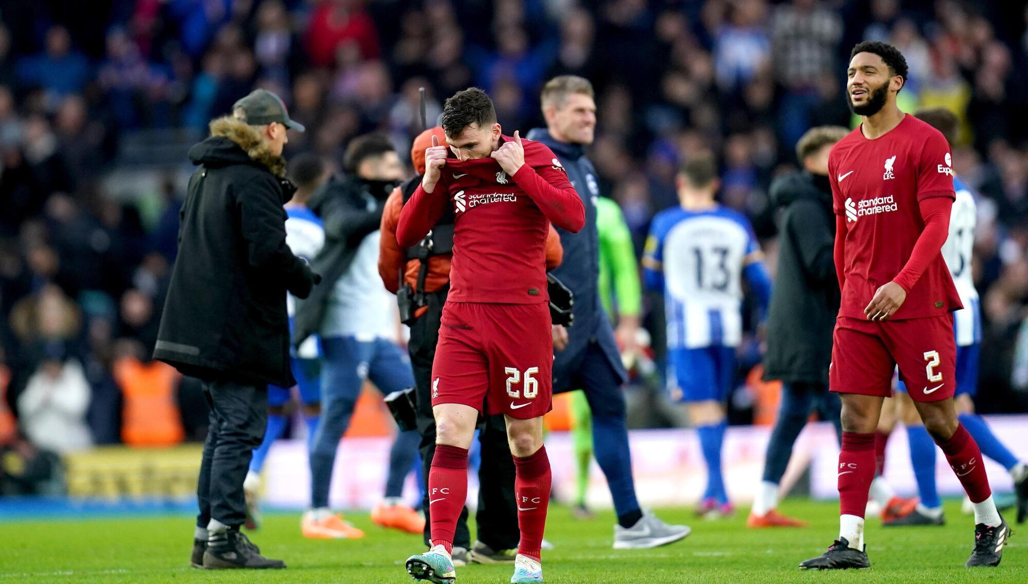 Liverpool's problems mount as Brighton progress