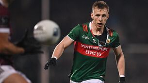 <p>EQUALISER: Ryan O'Donoghue of Mayo with a ripped jersey during the Allianz Football League Division 1 match against Galway at Hastings Insurance MacHale Park in Castlebar, Mayo. Pic: Piaras Ó Mídheach/Sportsfile</p>