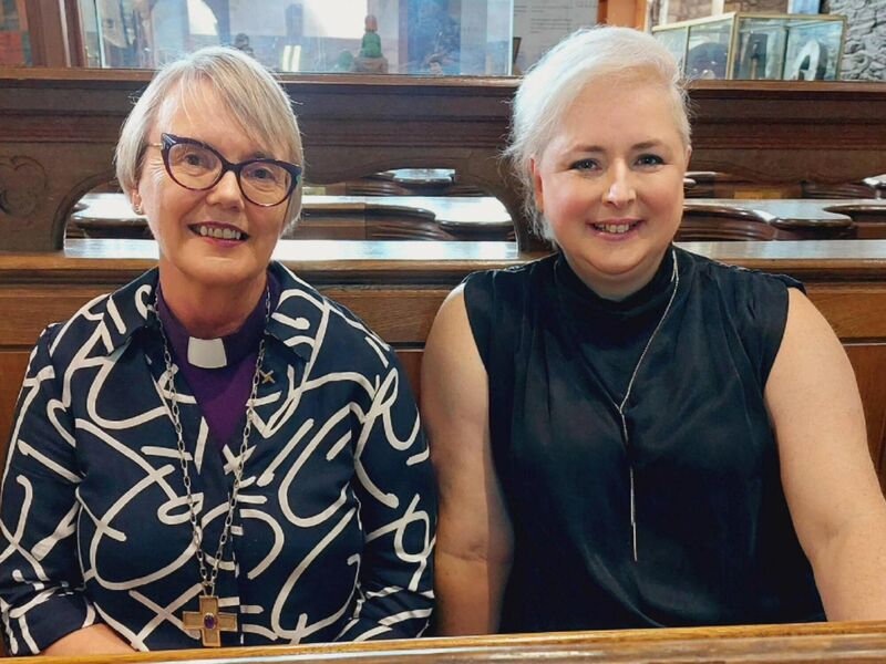 Siobhán McSweeney with Irish Anglican bishop Pat Storey. 