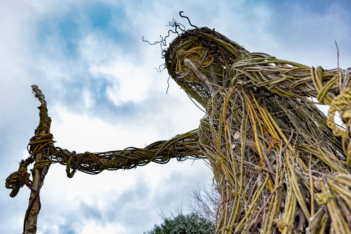 St Brigid in willow, an artwork at the National Museum of Ireland's Country Life, Turlough Park, Castlebar, crafted by artists Aidan Crotty and Naomi Rogers. Picture: Karen Cox St Brigid in willow, an artwork at the National Museum of Ireland's Country Life, Turlough Park, Castlebar, crafted by artists Aidan Crotty and Naomi Rogers. Picture: Karen Cox