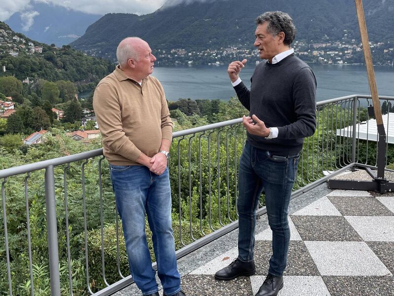 Liam Brady with his ex-Juventus teammate Claudio Gentile. 