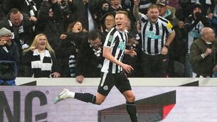 <p>WEMBLEY CALLING: Newcastle United's Sean Longstaff celebrates.</p>