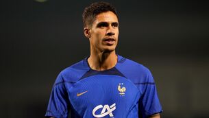 <p>TIME UP: France's Raphael Varane during a training session at the Al Sadd Sports Club in Doha, Qatar.</p>