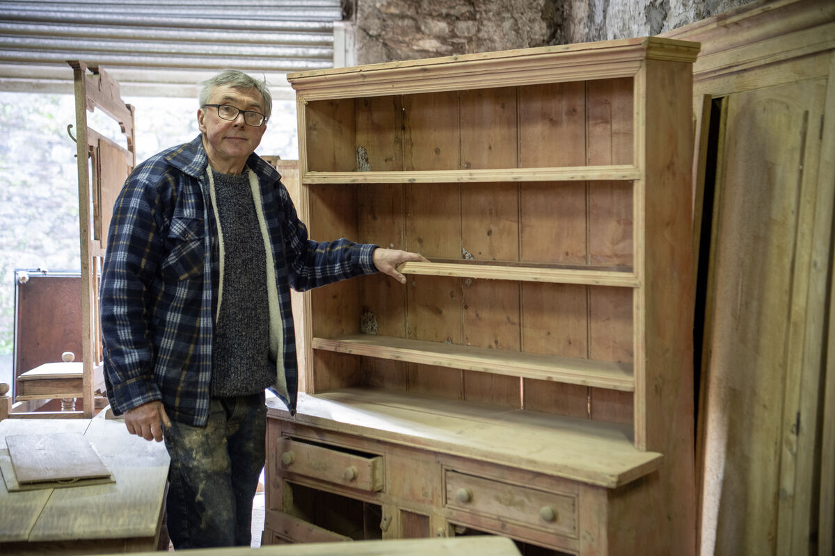 Bruce with a West of Ireland dresser handmade by a journeyman in 1880s. 