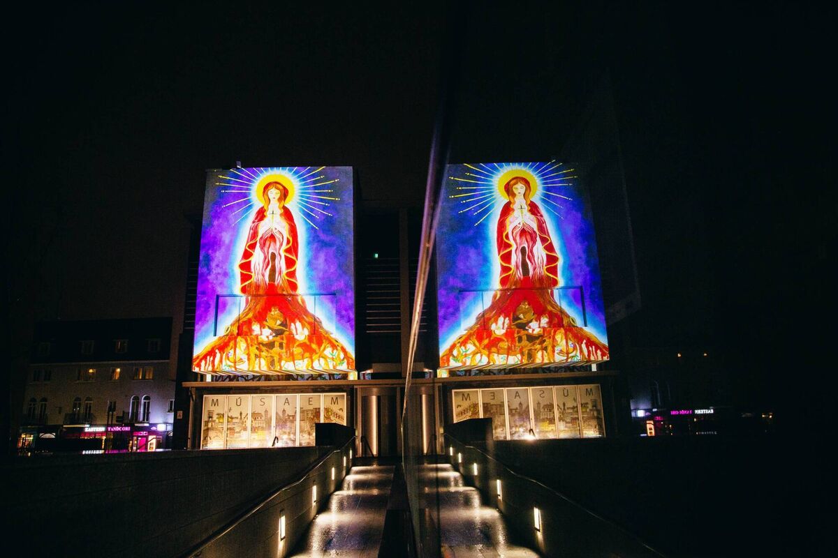 Herstory Festival of Light for St. Brigid's Day Galway with art by Dee Mulrooney. Picture: Steve O'Connor