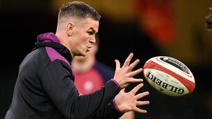 <p>FOCUSED: Captain Jonathan Sexton during the Ireland rugby captain's run at Principality Stadium in Cardiff, Wales. Pic: Brendan Moran/Sportsfile</p>
