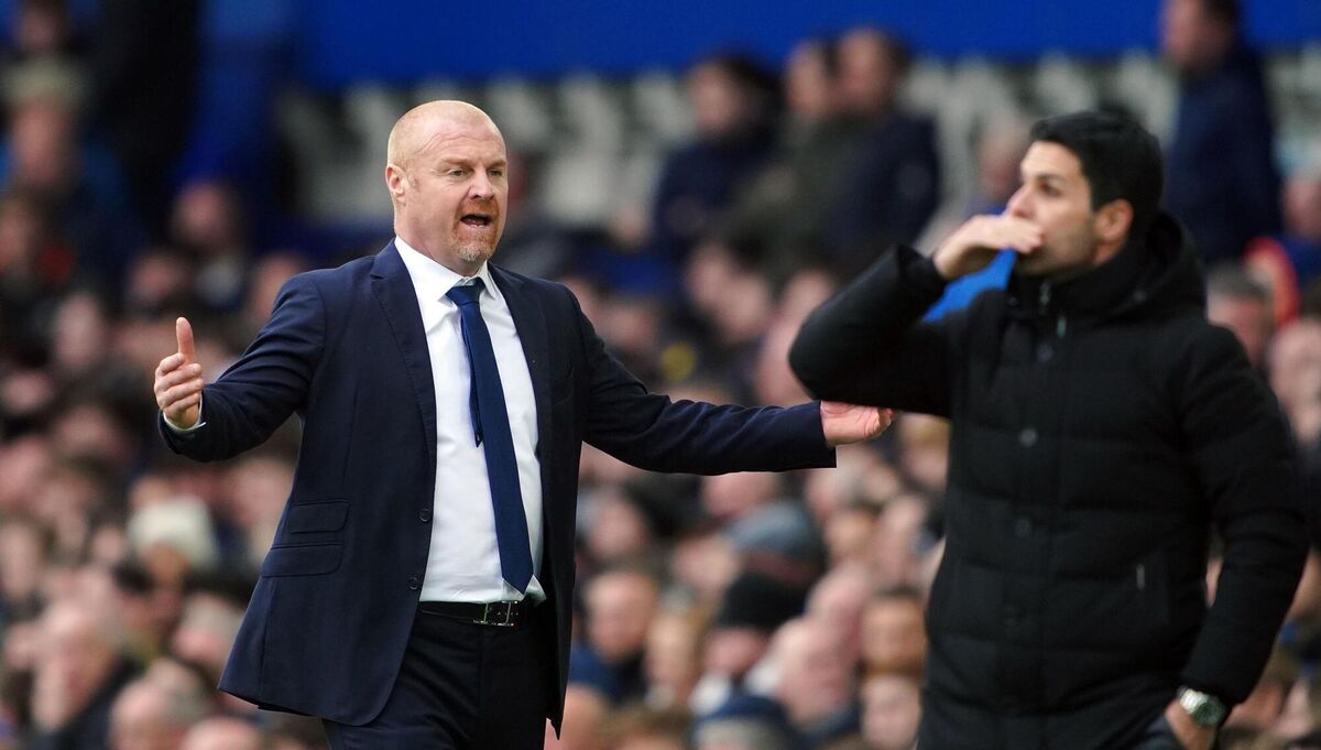 LIFT OFF: Everton manager Sean Dyche and Arsenal manager Mikel Arteta.