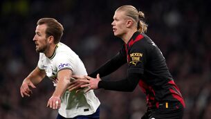 <p>CONTRASTING FORTUNES: Tottenham Hotspur's Harry Kane (left) and Manchester City's Erling Haaland in action during the Premier League match at the Tottenham Hotspur Stadium, London. Pic: John Walton/PA Wire</p>