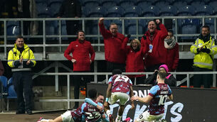 Burnley’s Nathan Tella (second left) celebrates scoring their side’s second goal of the game during the FA Cup fourth round replay at Turf Moor, Burnley. Picture date: Tuesday February 7, 2023.