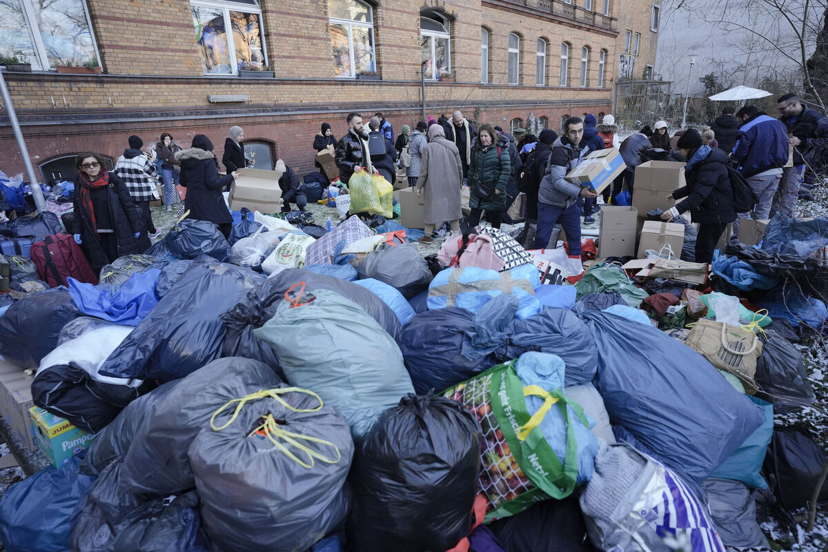 People sort and pack relief supplies at a collection point for the Turkish community in Berlin, Germany, Tuesday, Feb. 7, 2023. Picture: AP Photo/Markus Schreiber People sort and pack relief supplies at a collection point for the Turkish community in Berlin, Germany, Tuesday, Feb. 7, 2023. Picture: AP Photo/Markus Schreiber