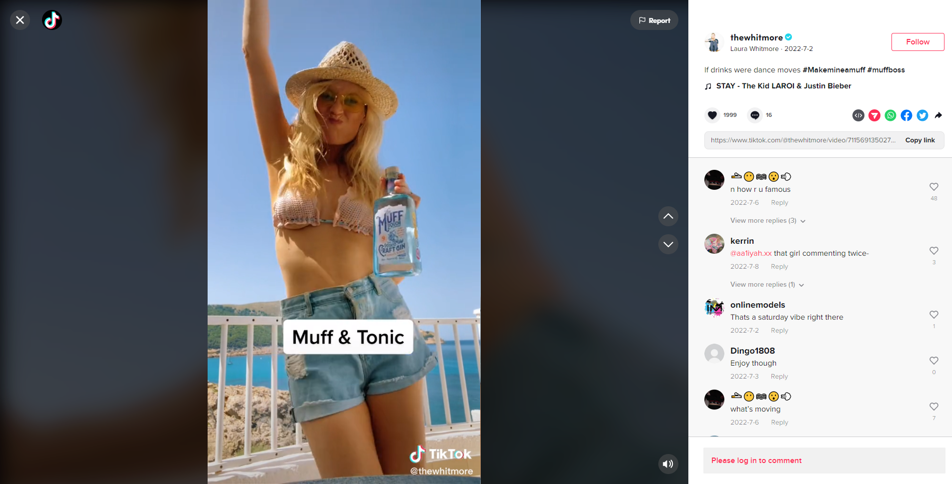 Laura Whitmore’s TikTok and Instagram posts for alcohol brand Muff Liquor banned