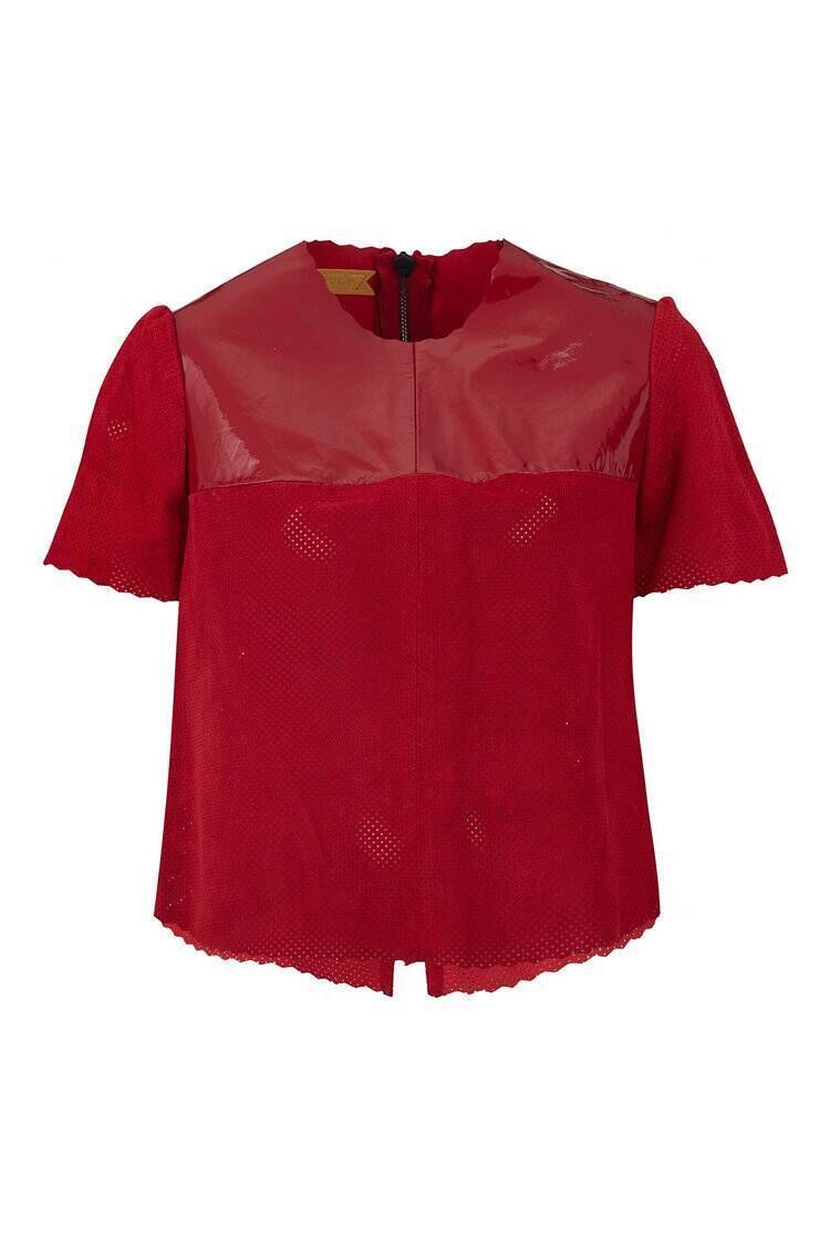 Belle leather t-shirt - Red, Manley, €275 Belle leather t-shirt - Red, Manley, €275
