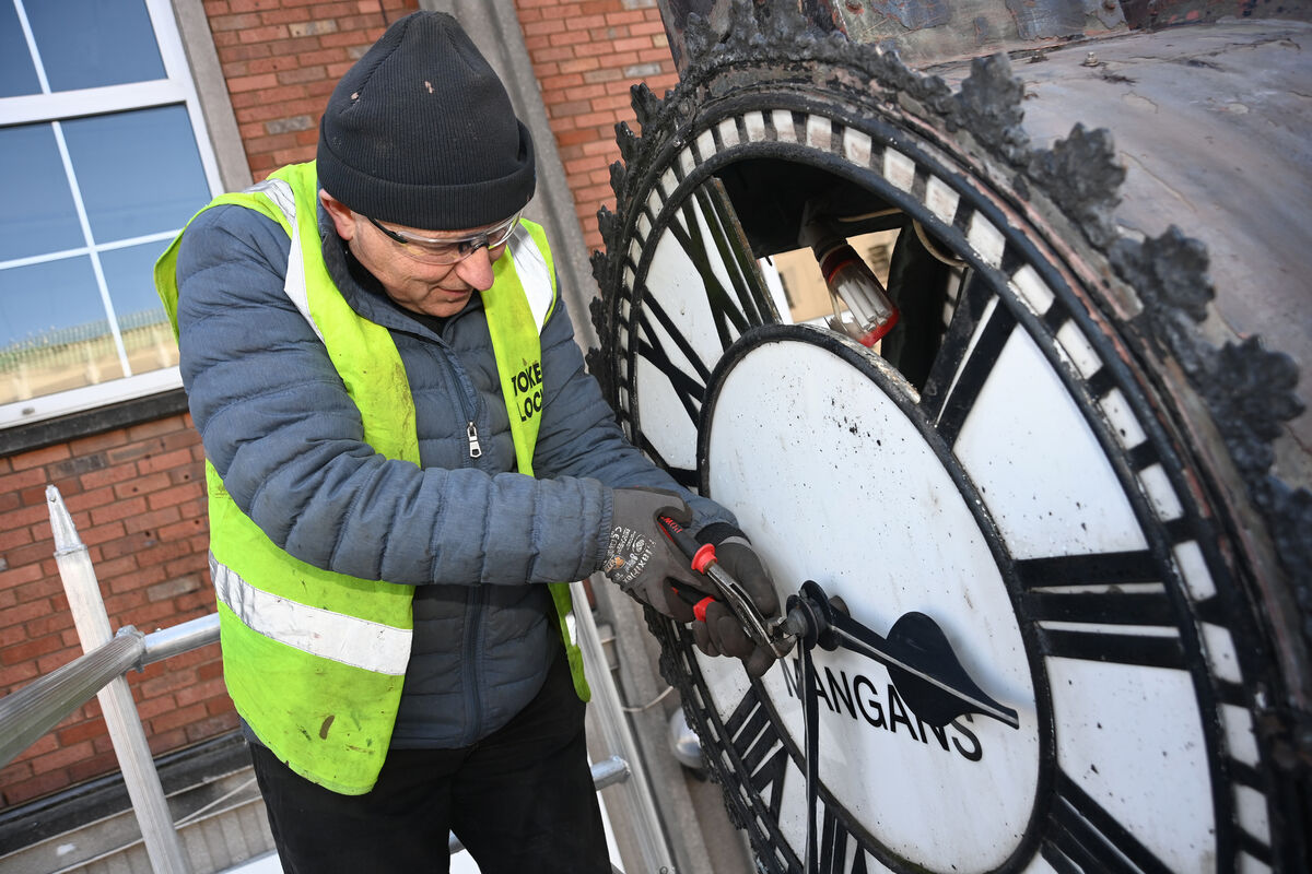  Philip Stokes recovered a sliotar from the internal works of the famous timepiece. Picture Larry Cummins