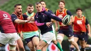 <p>FOCUS: Johnny Sexton during Ireland's captain's run. Pic: INPHO/Billy Stickland</p>