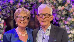 <p>Vera and John renewing their vows on the Late Late Show's Valentine's Day special</p>