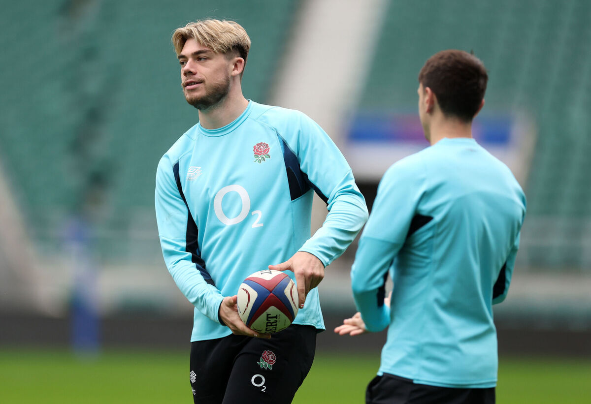 England's Ollie Hassell-Collins during the Captain's Run at Twickenham Stadium. Pic: Steven Paston/PA Wire.