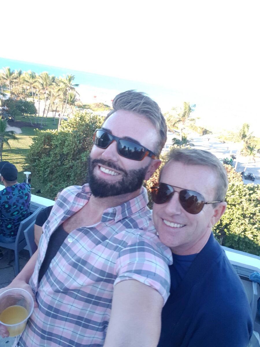 Alan Hughes and husband Karl Broderick