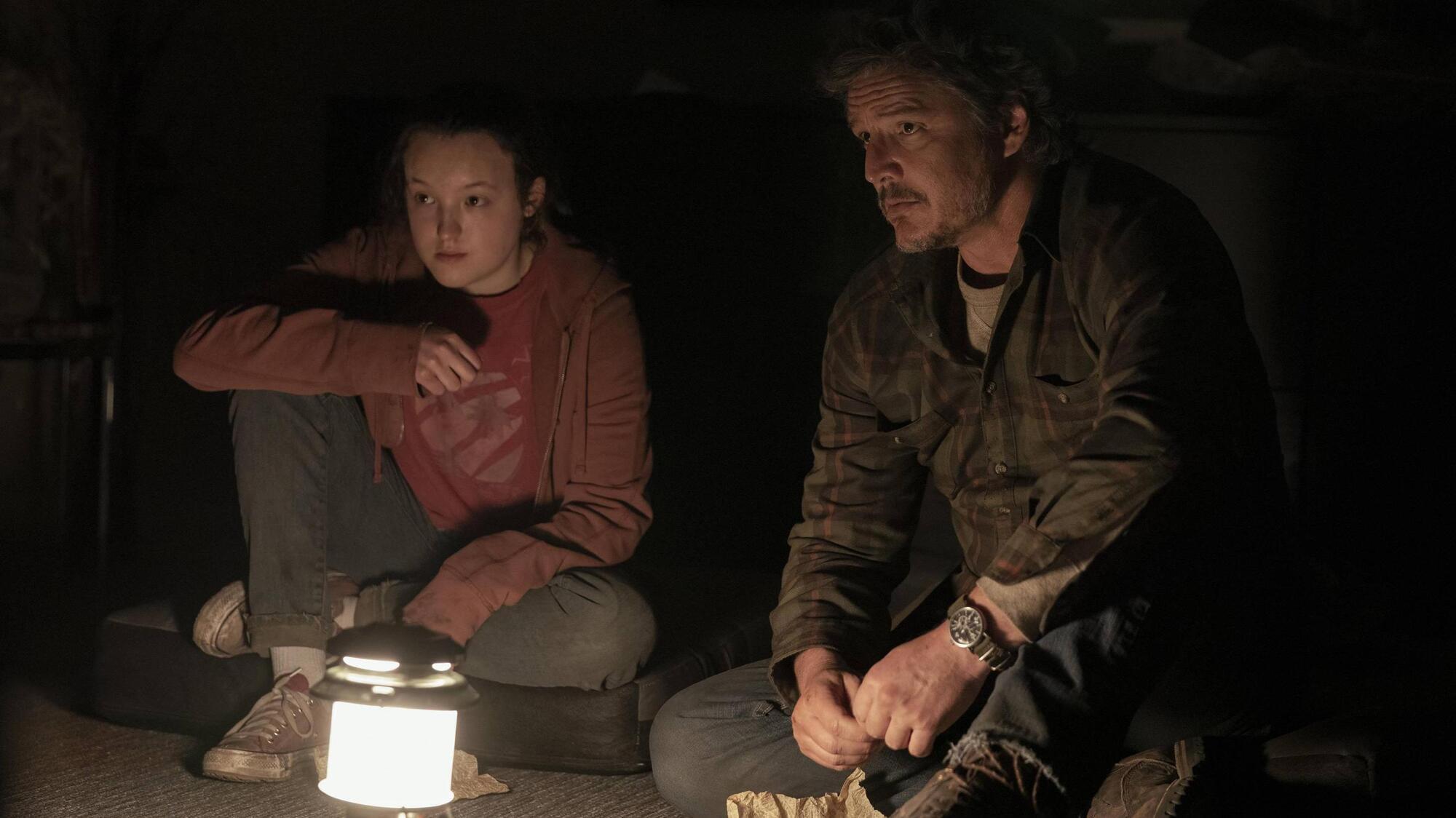 Bella Ramsey and Pedro Pascal in episode five of The Last of Us.