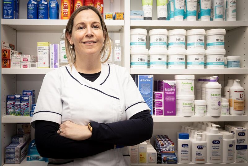 Pharmacist Yvonne Thompson is concerned for children navigating the crossing amid heavy traffic: ‘It just takes one little slip, and someone’s going to get badly injured.’ Picture: Neil Michael