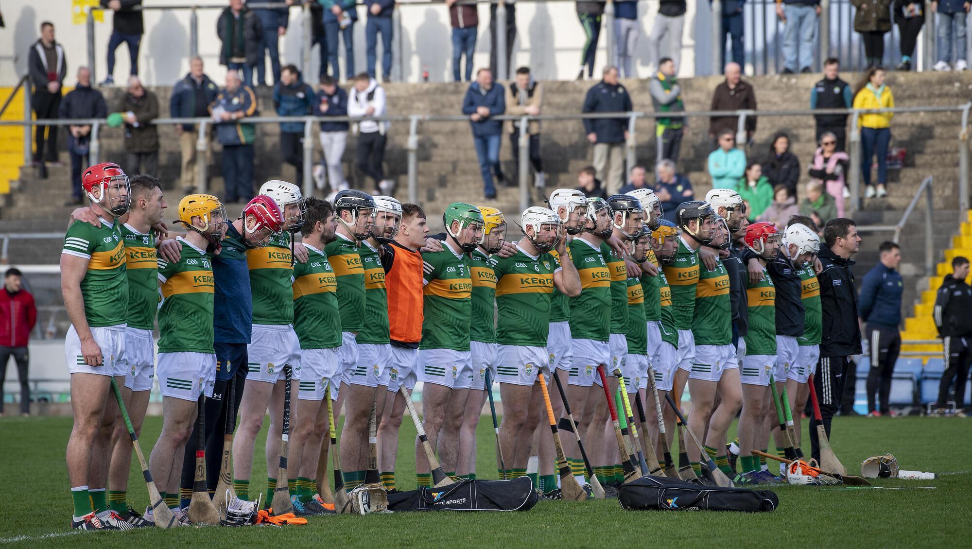 MOTION: The Kerry hurlers before their National Hurling League clash against Carlow in Tralee on Sunday. Pic: Domnick Walsh/Eye Focus Ltd