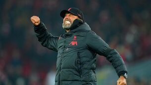<p>BACK TO WINNING WAYS: Liverpool manager Jurgen Klopp celebrates at the end of the Premier League match at Anfield, Liverpool. Pic: PA</p>