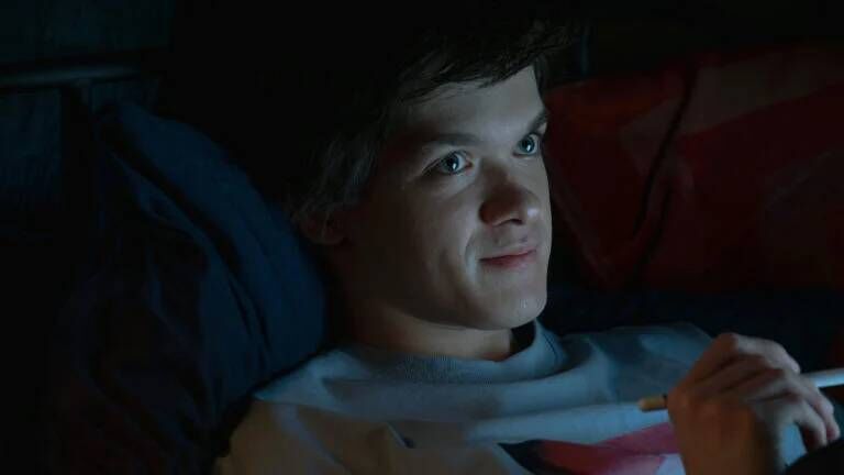 Better: Lou’s son, Owen, became very ill in the first episode. Picture: BBC