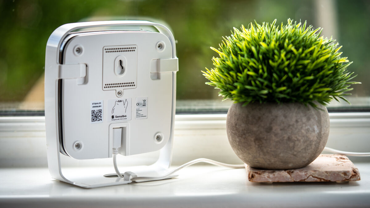 The Sensibo Elements can be mounted on a wall or placed on a flat surface using the supplied stand. Picture: Noel Campion. The Sensibo Elements can be mounted on a wall or placed on a flat surface using the supplied stand. Picture: Noel Campion.