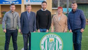 <p>VITAL COGS: Steven Conway, Chief Operating Officer; Sean O’Keeffe, KDL chairperson and Kerry FC General Manager; Billy Dennehy, Head Coach; Gerardine Nagle, KDL Vice-Chairperson; Brian Ainscough, Chief Executive Officer. </p>