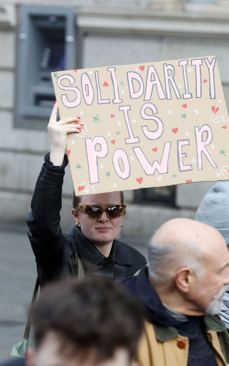 Protesters at the Ireland For All Solidarity March leaving Parnell Square. Picture: Leah Farrell/RollingNews.ie