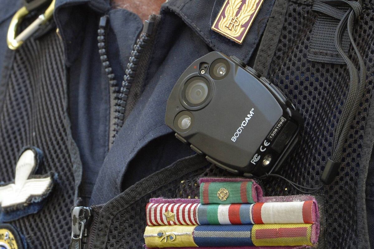 Bodycams are worn by police forces around the globe including this policeman in Italy. Picture: Andreas Solaro/AFP/Getty