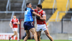 <p>TOE TO TOE: Tempers flare between James McCarthy and Colm O'Callaghan of Cork. Picture: INPHO/Evan Treacy</p>