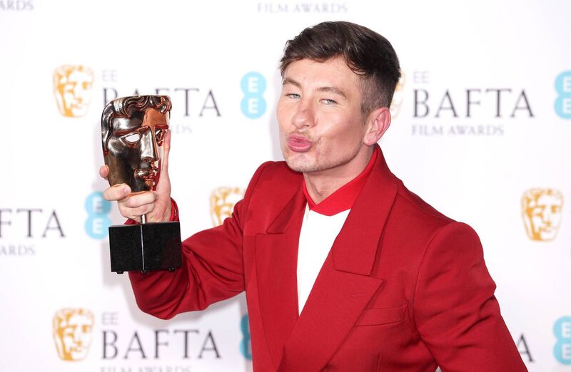 Barry Keoghan poses with the award for Best Supporting Actor for The Banshees of Inisherin in the press room at the 76th British Academy Film Awards held at the Southbank Centre's Royal Festival Hall in London. Picture: PA