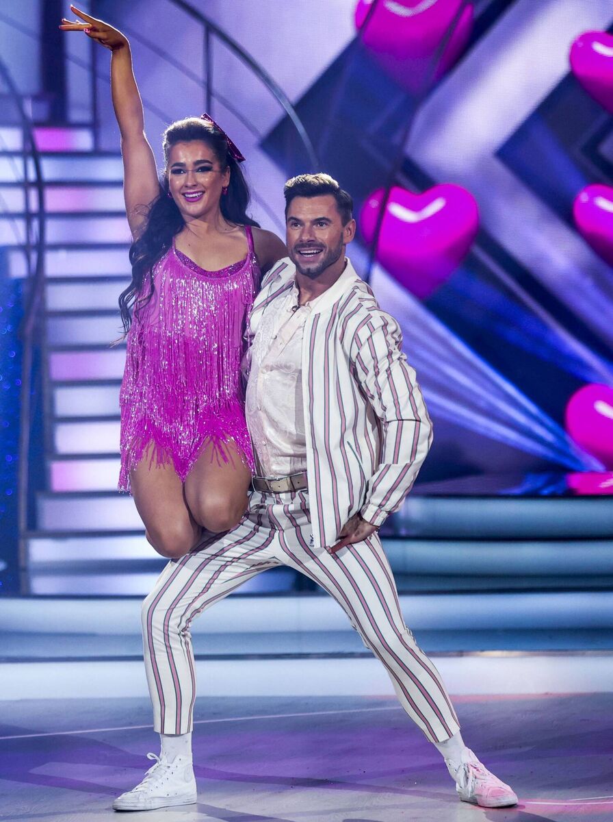 Singer Brooke Scullion with dance partner Robert Rowinski Singer Brooke Scullion with dance partner Robert Rowinski