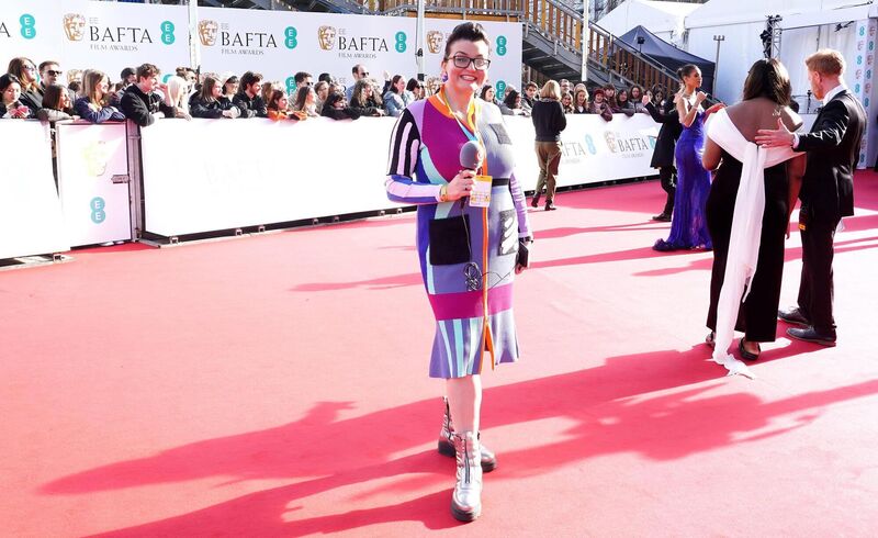 Esther N McCarthy was bowled over by the team behind 'An Irish Goodbye' at the 76th Baftas at the Royal Festival Hall in London tonight. Picture: Ian West/PA