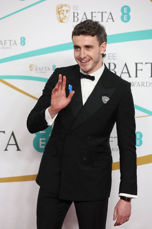 Irish actor Paul Mescal poses on the red carpet