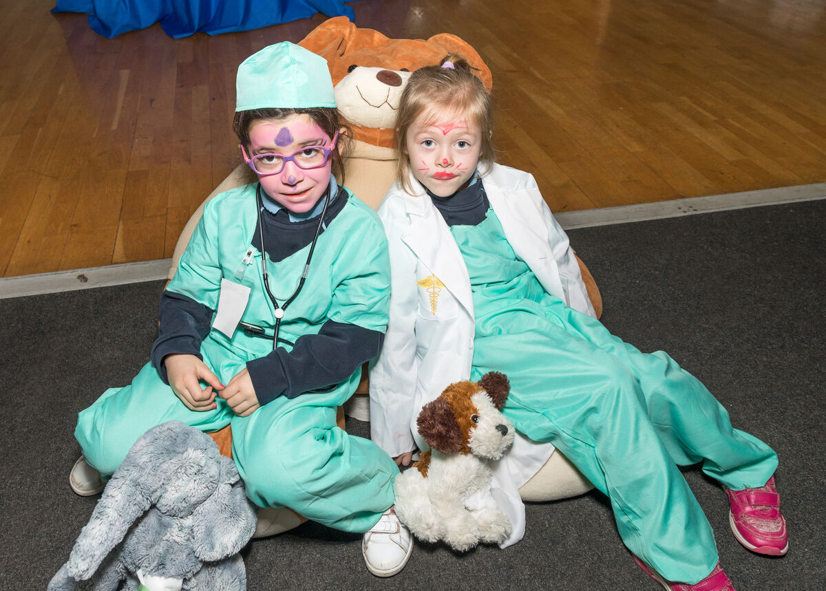 Cayetana Moza Martin and Lonán Kearney of St John the Baptist National School, Midleton, at the Teddy Bear Hospital. Picture: David Creedon Cayetana Moza Martin and Lonán Kearney of St John the Baptist National School, Midleton, at the Teddy Bear Hospital. Picture: David Creedon